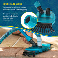 Professional 14" Rectangular Weighted Super Flexible Swimming Pool Vacuum Head with Side Brushes, Swivel Connection, Above & Inground