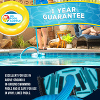 Professional 14" Rectangular Weighted Super Flexible Swimming Pool Vacuum Head with Side Brushes, Swivel Connection, Above & Inground