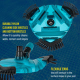 Professional 13" Triangular Weighted Super Flexible Swimming Pool Vacuum Head with Side Brushes, Swivel Connection - Above & Inground