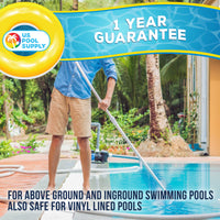 Deluxe Weighted Pool Vacuum Head with Side Brushes, Swivel Connection, EZ Clip Handle - For Above Ground & In-ground Swimming Pools