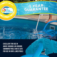 Very Flexible Weighted Pool Vacuum Head with Bottom Brushes, Swivel Connection, EZ Clip Pole Handle, Above-Ground & Inground Pools