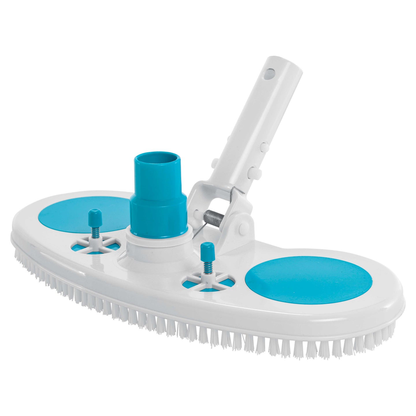 13" Weighted Pool Vacuum Head with Nylon Bristles, Swivel Hose Connection, EZ Clip Handle - Connect 1-1/4" or 1-1/2" Hose - Cleans & Remove Debris