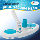 13" Weighted Pool Vacuum Head with Nylon Bristles, Swivel Hose Connection, EZ Clip Handle - Connect 1-1/4" or 1-1/2" Hose - Cleans & Remove Debris