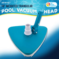 Weighted Triangular Pool Vacuum Head with Swivel Connection, Pole Handle, Protection Bumper, Above Ground & In-Ground Swimming Pools