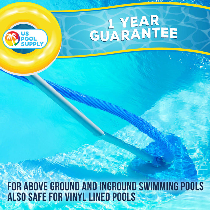 Weighted Triangular Pool Vacuum Head with Swivel Connection, Pole Handle, Protection Bumper, Above Ground & In-Ground Swimming Pools