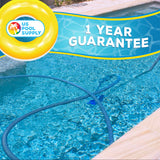 Flexible Triangular Pool Vacuum Head with Swivel Connection, Multi-Directional Fishtail EZ Clip Handle - Connects to 1-1/2", 1-1/4" Vacuum Hose, Poles