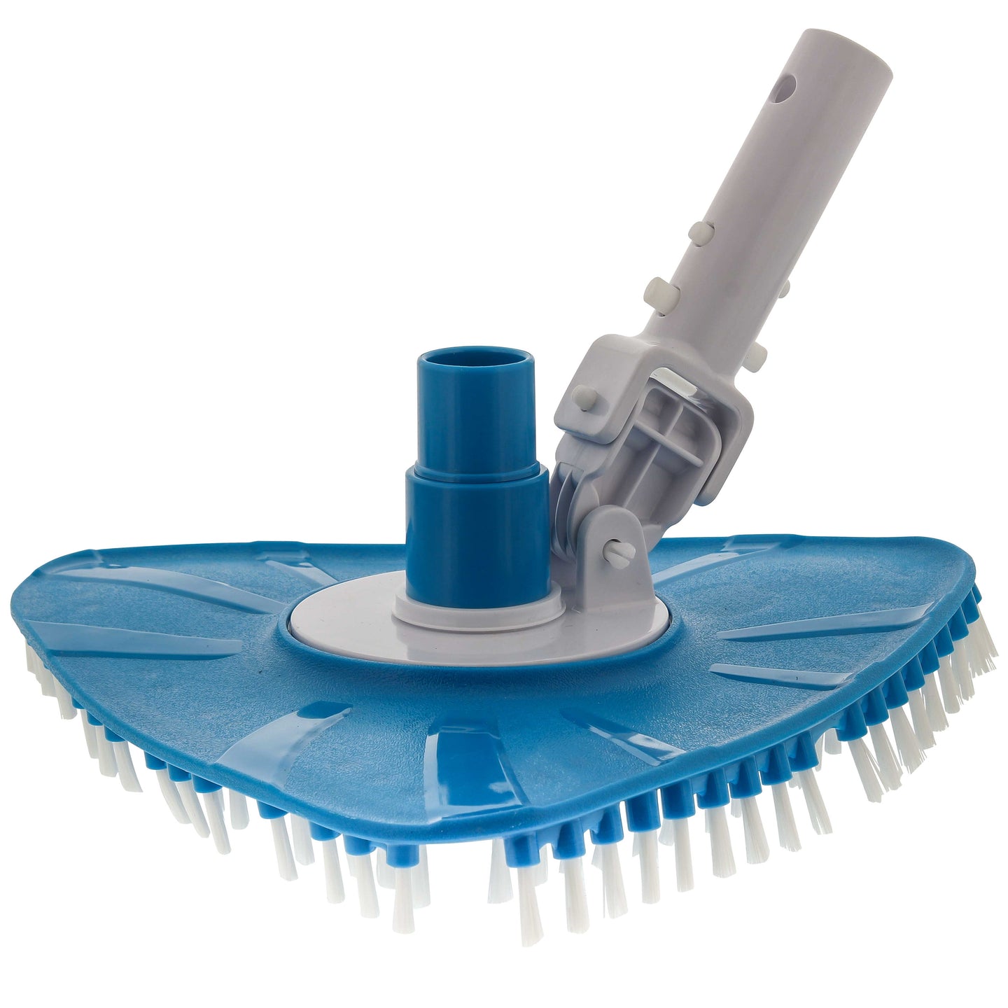 Flexible Triangular Pool Vacuum Head with Swivel Connection, Multi-Directional Fishtail EZ Clip Handle - Connects to 1-1/2", 1-1/4" Vacuum Hose, Poles
