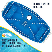 Flexible 12" Weighted Pool Vacuum Head with EZ Clip Handle - Connects to Standard 1-1/2" & 1-1/4" Vacuum Hose & 1-1/4" Poles