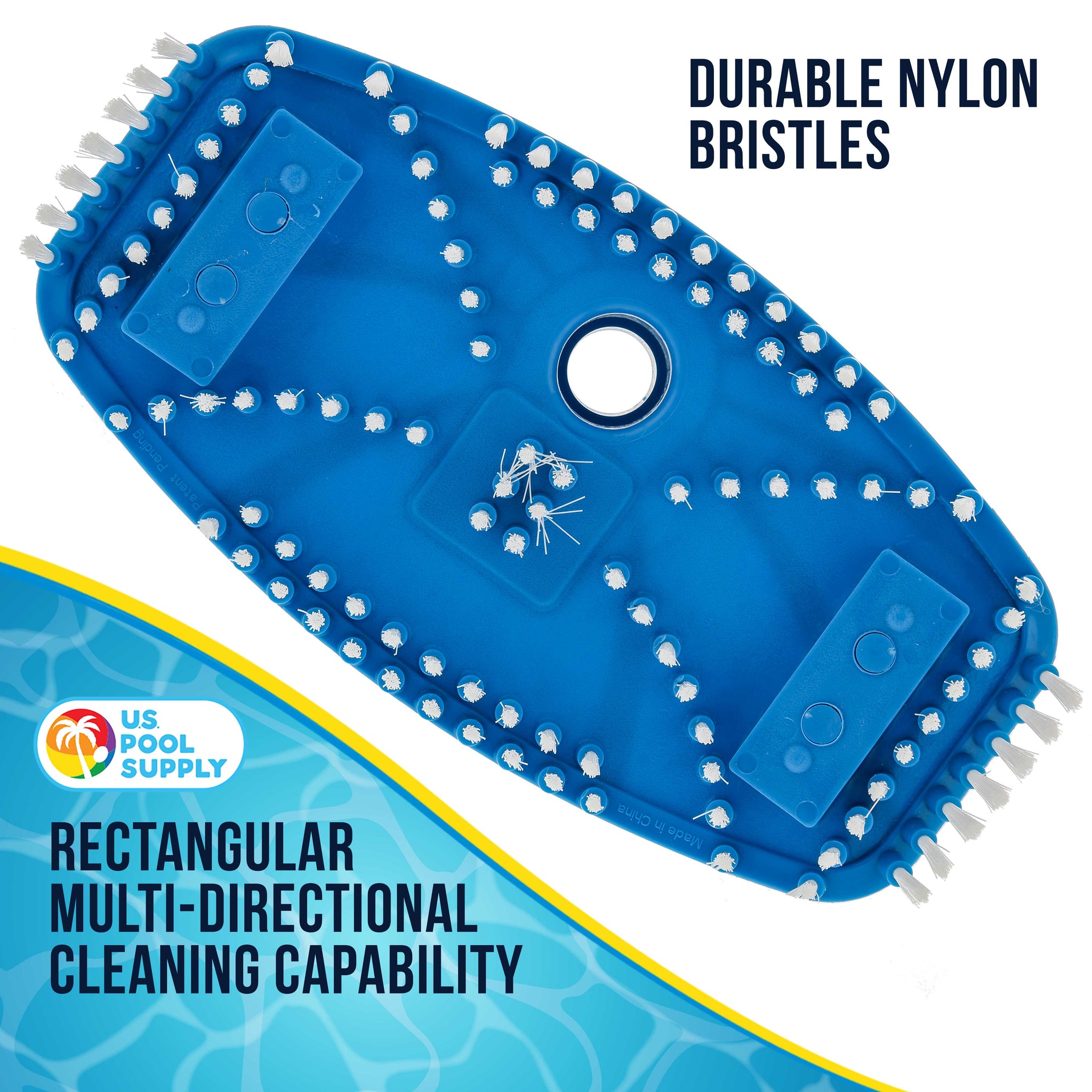 Flexible 12" Weighted Pool Vacuum Head with EZ Clip Handle - Connects to Standard 1-1/2" & 1-1/4" Vacuum Hose & 1-1/4" Poles