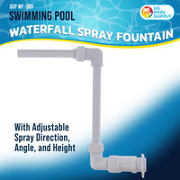 Swimming Pool Waterfall Spray Fountain - Adjustable Sprinkle Distance, Pool Spray Aerator Cools Water Temperature, In & Above-Ground