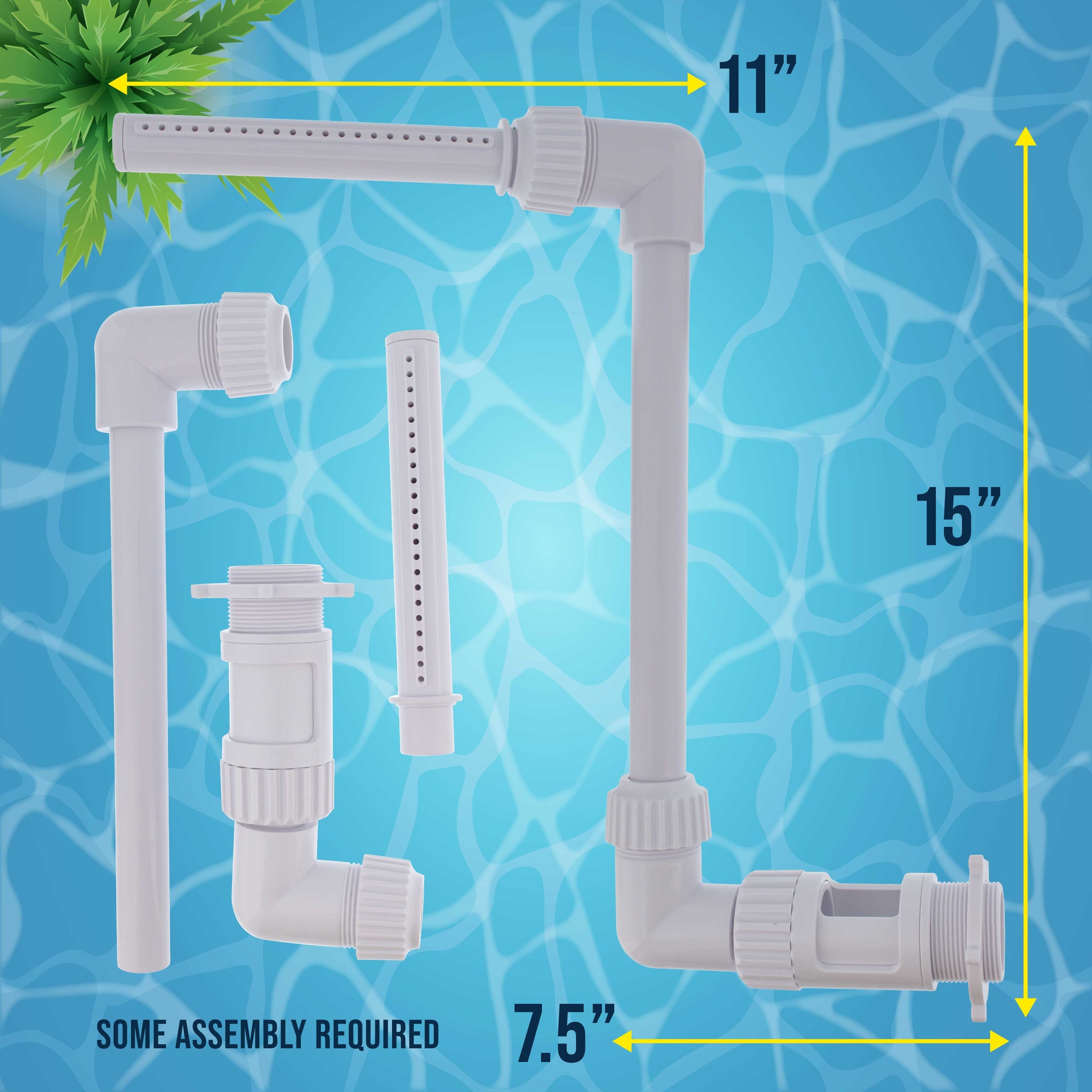 Swimming Pool Waterfall Spray Fountain - Adjustable Sprinkle Distance, Pool Spray Aerator Cools Water Temperature, In & Above-Ground