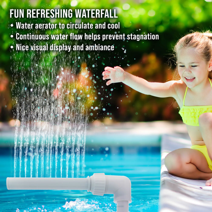 U.S. Pool Supply Swimming Pool Waterfall Spray Fountain - Adjustable Sprinkle Distance, Pool Spray Aerator Cools Water Temperature, In & Above-Ground