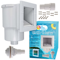 Standard Thru-Wall Above Ground Pool Skimmer Kit - ABS Construction, Complete Universal Set, Return Fitting, Vacuum Plate, Leaf Basket - Replacement Compatible with SP1091LX Skimmer