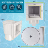 Standard Thru-Wall Above Ground Pool Skimmer Kit - ABS Construction, Complete Universal Set, Return Fitting, Vacuum Plate, Leaf Basket - Replacement Compatible with SP1091LX Skimmer