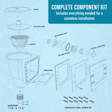 Standard Thru-Wall Above Ground Pool Skimmer Kit - ABS Construction, Complete Universal Set, Return Fitting, Vacuum Plate, Leaf Basket - Replacement Compatible with SP1091LX Skimmer