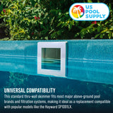 Standard Thru-Wall Above Ground Pool Skimmer Kit - ABS Construction, Complete Universal Set, Return Fitting, Vacuum Plate, Leaf Basket - Replacement Compatible with SP1091LX Skimmer