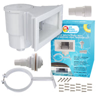 Wide Mouth Thru-Wall Above Ground Pool Skimmer Kit - ABS Construction, Complete Universal Set, Return Fitting, Vacuum Plate, Leaf Basket - Replacement Compatible with SP1091WM Skimmer