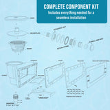 Wide Mouth Thru-Wall Above Ground Pool Skimmer Kit - ABS Construction, Complete Universal Set, Return Fitting, Vacuum Plate, Leaf Basket - Replacement Compatible with SP1091WM Skimmer