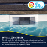 Wide Mouth Thru-Wall Above Ground Pool Skimmer Kit - ABS Construction, Complete Universal Set, Return Fitting, Vacuum Plate, Leaf Basket - Replacement Compatible with SP1091WM Skimmer