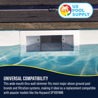 Wide Mouth Thru-Wall Above Ground Pool Skimmer Kit - ABS Construction, Complete Universal Set, Return Fitting, Vacuum Plate, Leaf Basket - Replacement Compatible with SP1091WM Skimmer