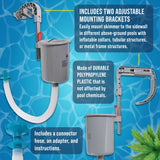 Premium Above Ground Pool Surface Skimmer, Wall Mount - Cleans Automatically, Attach to Inflatable Collars, Tubular Metal Frame Pools