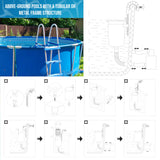Premium Above Ground Pool Surface Skimmer, Wall Mount - Cleans Automatically, Attach to Inflatable Collars, Tubular Metal Frame Pools