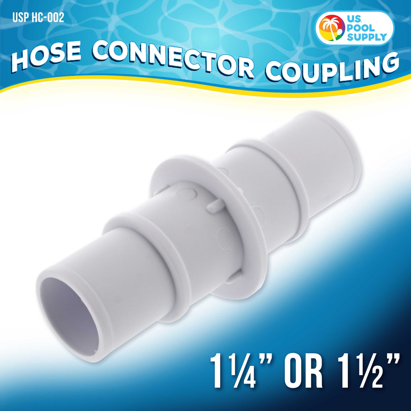 1-1/4" or 1-1/2" Hose Coupling Connector Adapter - Connect Swimming Pool Vacuum Hoses, Spa, Filter Pump Hoses, Repair Fitting